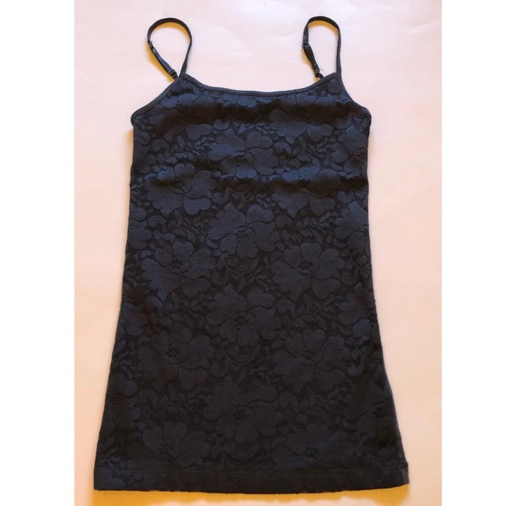 Aeropostale favorite cami, dark grey camisole, w/lace overlay in front, Sz S/P